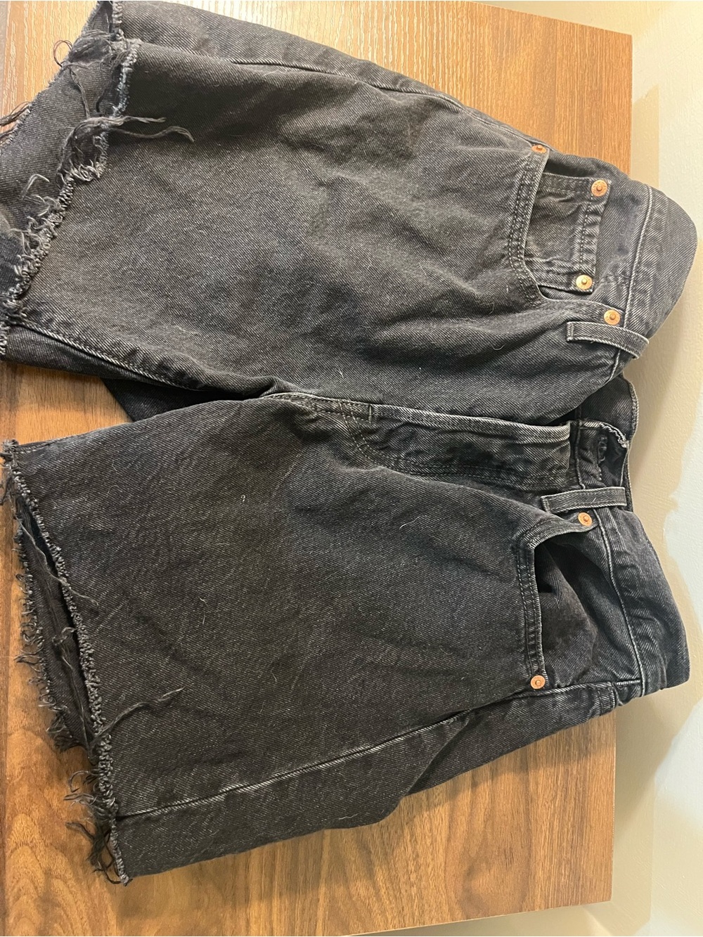 Levi's Women's Black Frayed Hem Shorts